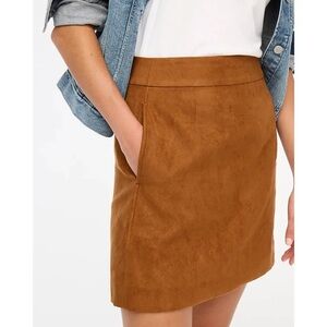 NWT J. Crew Tan Suede Mini Skirt Size 6